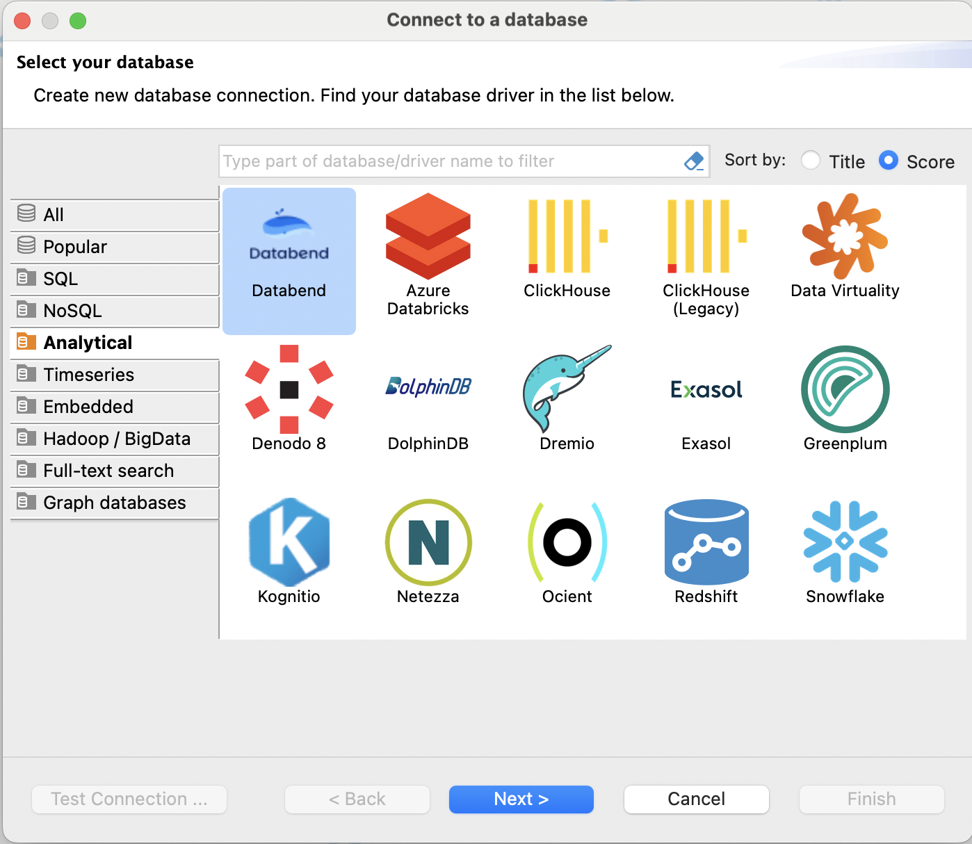 Connect from DBeaver