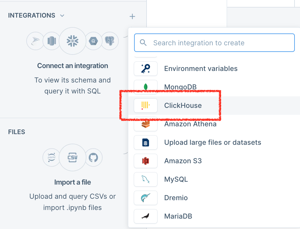 Integration with ClickHouse