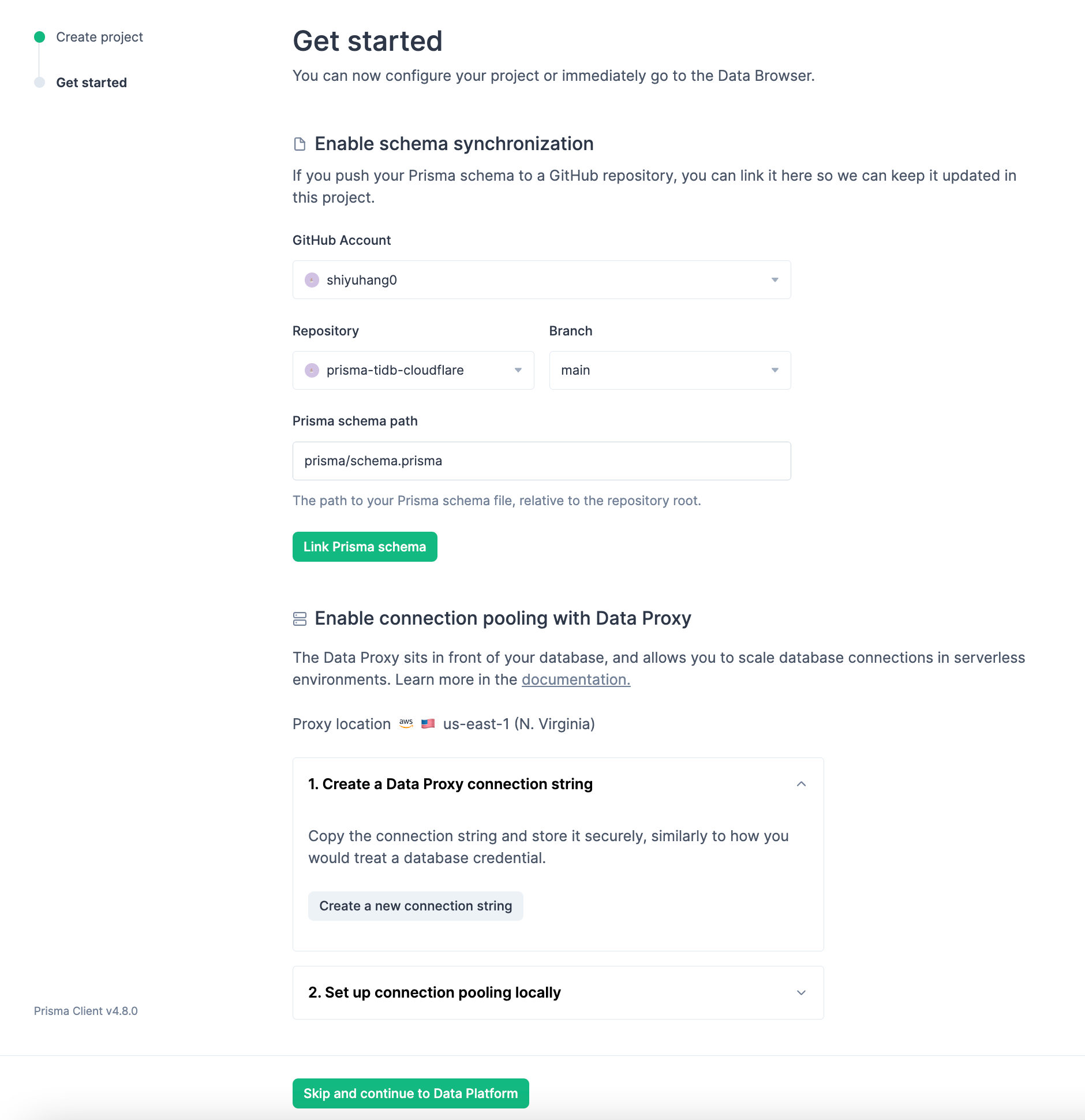 Create new connection string